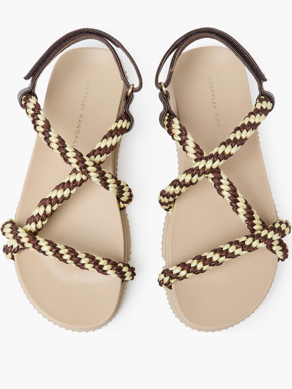 Loeffler Randall Braided Rope ozzy Slingback Sandal - Brown & Cream